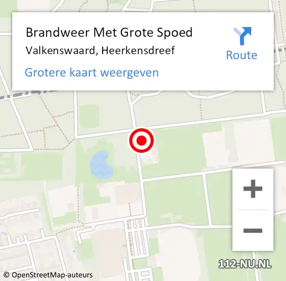 Locatie op kaart van de 112 melding: Brandweer Met Grote Spoed Naar Valkenswaard, Heerkensdreef op 24 augustus 2024 11:05