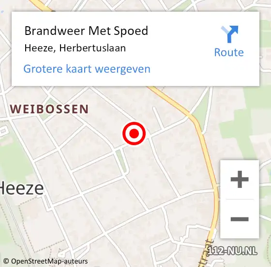 Locatie op kaart van de 112 melding: Brandweer Met Spoed Naar Heeze, Herbertuslaan op 24 augustus 2024 11:08