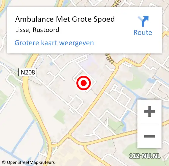 Locatie op kaart van de 112 melding: Ambulance Met Grote Spoed Naar Lisse, Rustoord op 24 augustus 2024 11:15