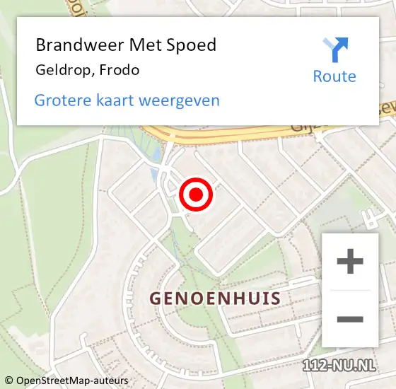 Locatie op kaart van de 112 melding: Brandweer Met Spoed Naar Geldrop, Frodo op 24 augustus 2024 11:27