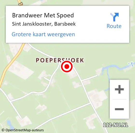 Locatie op kaart van de 112 melding: Brandweer Met Spoed Naar Sint Jansklooster, Barsbeek op 24 augustus 2024 11:31