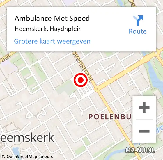 Locatie op kaart van de 112 melding: Ambulance Met Spoed Naar Heemskerk, Haydnplein op 24 augustus 2024 11:32