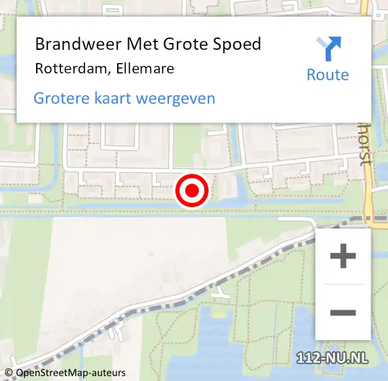 Locatie op kaart van de 112 melding: Brandweer Met Grote Spoed Naar Rotterdam, Ellemare op 24 augustus 2024 12:09