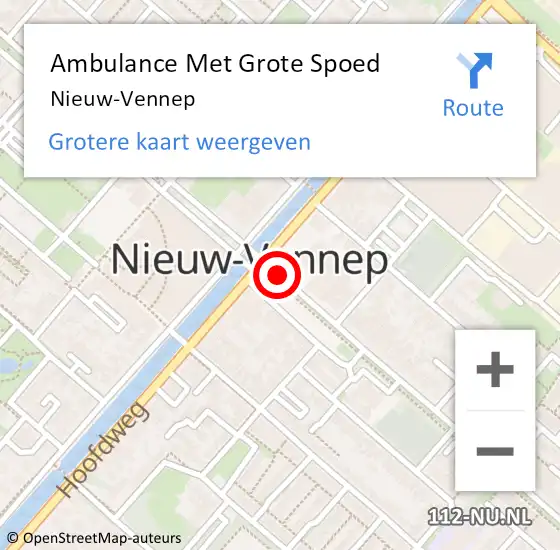 Locatie op kaart van de 112 melding: Ambulance Met Grote Spoed Naar Nieuw-Vennep op 24 augustus 2024 12:43