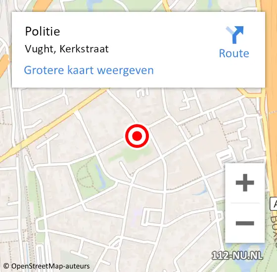 Locatie op kaart van de 112 melding: Politie Vught, Kerkstraat op 24 augustus 2024 13:00