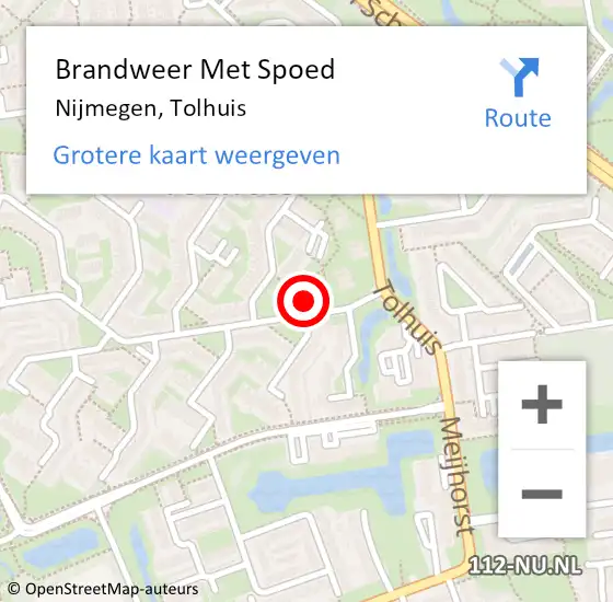 Locatie op kaart van de 112 melding: Brandweer Met Spoed Naar Nijmegen, Tolhuis op 24 augustus 2024 13:24