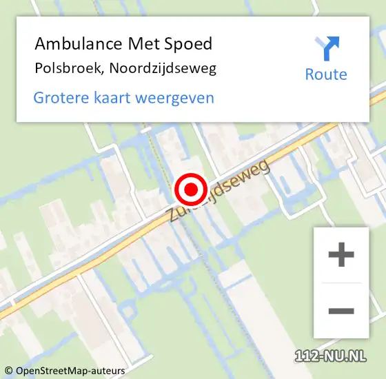 Locatie op kaart van de 112 melding: Ambulance Met Spoed Naar Polsbroek, Noordzijdseweg op 24 augustus 2024 13:49