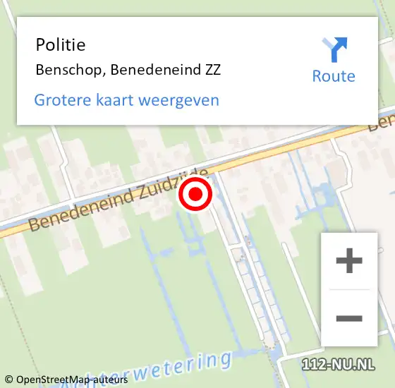 Locatie op kaart van de 112 melding: Politie Benschop, Benedeneind ZZ op 24 augustus 2024 14:17