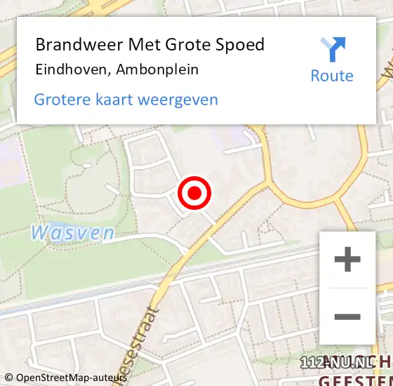 Locatie op kaart van de 112 melding: Brandweer Met Grote Spoed Naar Eindhoven, Ambonplein op 24 augustus 2024 14:39