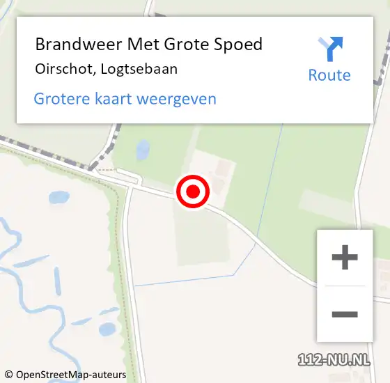 Locatie op kaart van de 112 melding: Brandweer Met Grote Spoed Naar Oirschot, Logtsebaan op 24 augustus 2024 14:49