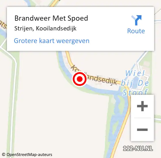 Locatie op kaart van de 112 melding: Brandweer Met Spoed Naar Strijen, Kooilandsedijk op 24 augustus 2024 14:57