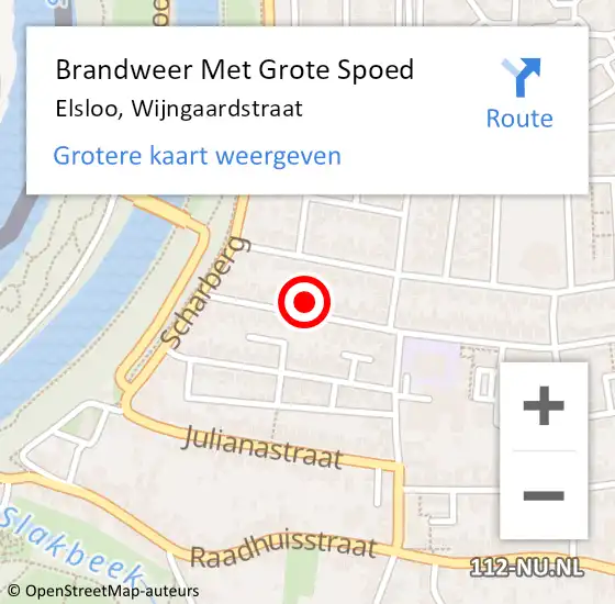 Locatie op kaart van de 112 melding: Brandweer Met Grote Spoed Naar Elsloo, Wijngaardstraat op 24 augustus 2024 15:25