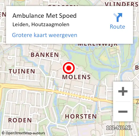 Locatie op kaart van de 112 melding: Ambulance Met Spoed Naar Ouderkerk aan den IJssel, Houtzaagmolen op 24 augustus 2024 15:32