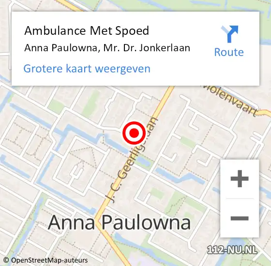 Locatie op kaart van de 112 melding: Ambulance Met Spoed Naar Anna Paulowna, Mr. Dr. Jonkerlaan op 24 augustus 2024 15:35