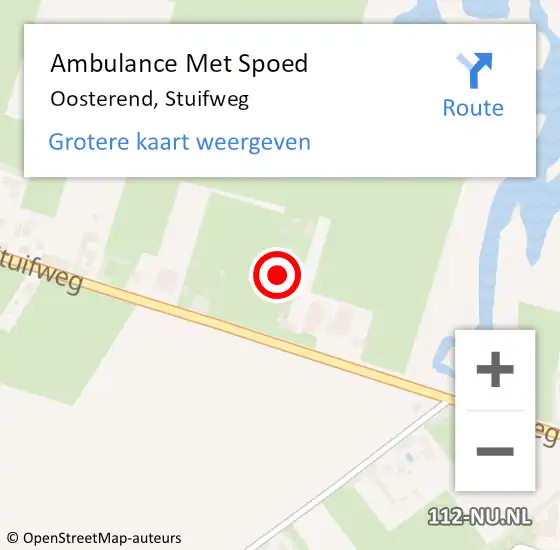 Locatie op kaart van de 112 melding: Ambulance Met Spoed Naar Oosterend, Stuifweg op 24 augustus 2024 16:16