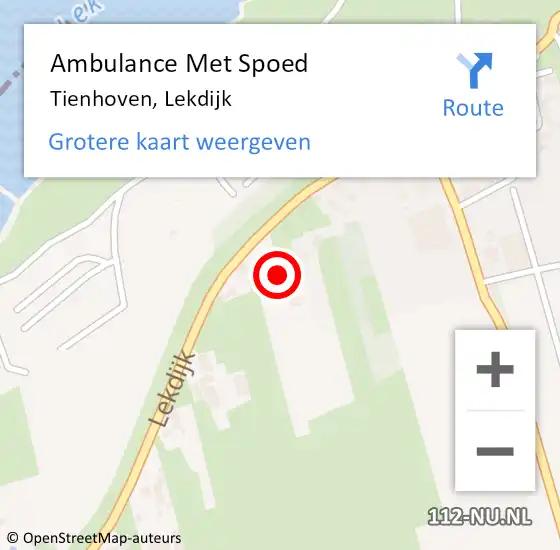 Locatie op kaart van de 112 melding: Ambulance Met Spoed Naar Tienhoven, Lekdijk op 17 oktober 2014 15:37