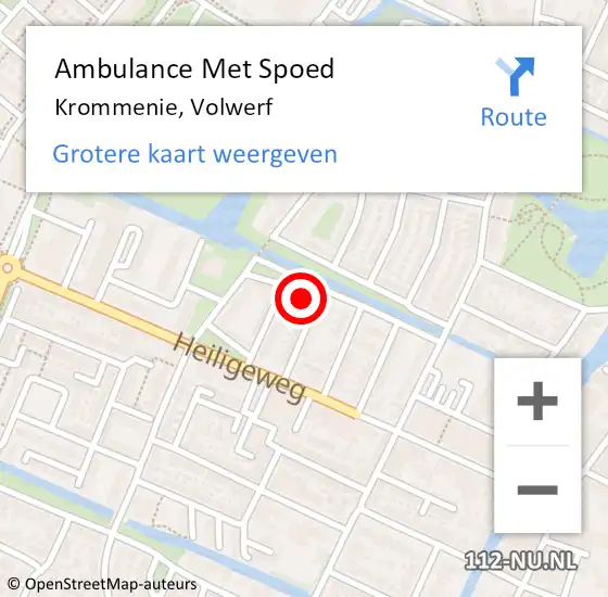 Locatie op kaart van de 112 melding: Ambulance Met Spoed Naar Krommenie, Volwerf op 24 augustus 2024 16:28