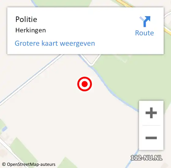 Locatie op kaart van de 112 melding: Politie Herkingen op 24 augustus 2024 16:49