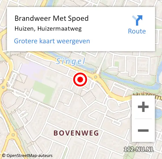 Locatie op kaart van de 112 melding: Brandweer Met Spoed Naar Huizen, Huizermaatweg op 24 augustus 2024 16:56