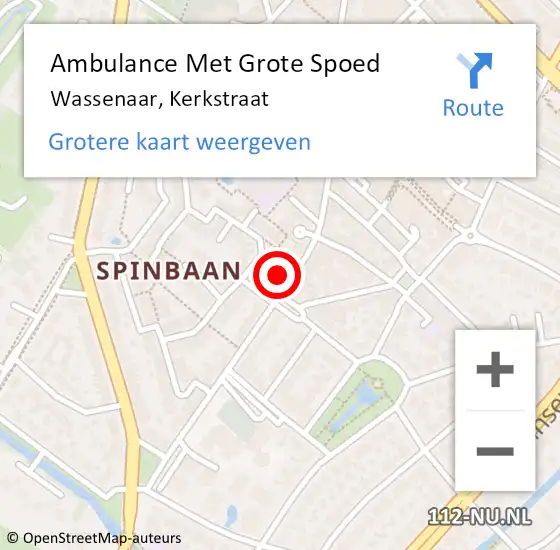 Locatie op kaart van de 112 melding: Ambulance Met Grote Spoed Naar Wassenaar, Kerkstraat op 24 augustus 2024 17:03