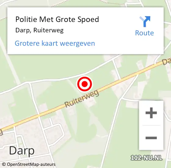 Locatie op kaart van de 112 melding: Politie Met Grote Spoed Naar Darp, Ruiterweg op 24 augustus 2024 17:08