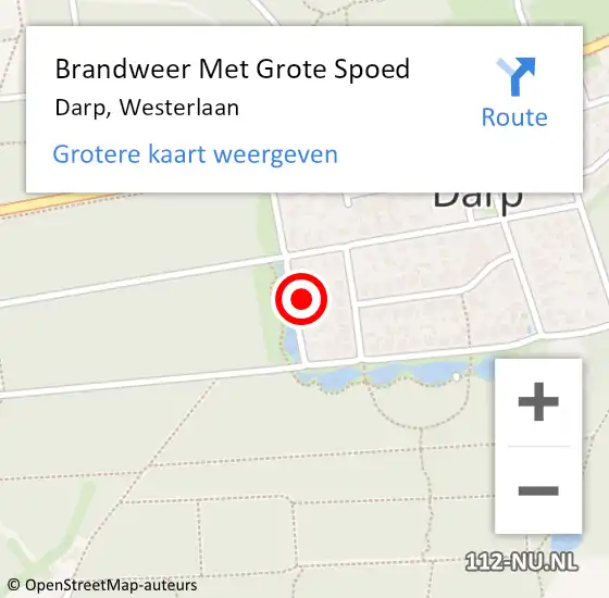 Locatie op kaart van de 112 melding: Brandweer Met Grote Spoed Naar Darp, Westerlaan op 24 augustus 2024 17:10