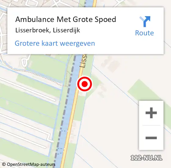 Locatie op kaart van de 112 melding: Ambulance Met Grote Spoed Naar Lisserbroek, Lisserdijk op 24 augustus 2024 17:23