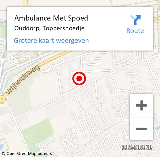 Locatie op kaart van de 112 melding: Ambulance Met Spoed Naar Ouddorp, Toppershoedje op 24 augustus 2024 17:26