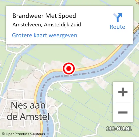 Locatie op kaart van de 112 melding: Brandweer Met Spoed Naar Amstelveen, Amsteldijk Zuid op 24 augustus 2024 17:39