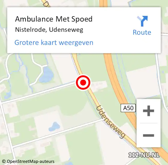 Locatie op kaart van de 112 melding: Ambulance Met Spoed Naar Nistelrode, Udenseweg op 17 oktober 2014 15:42