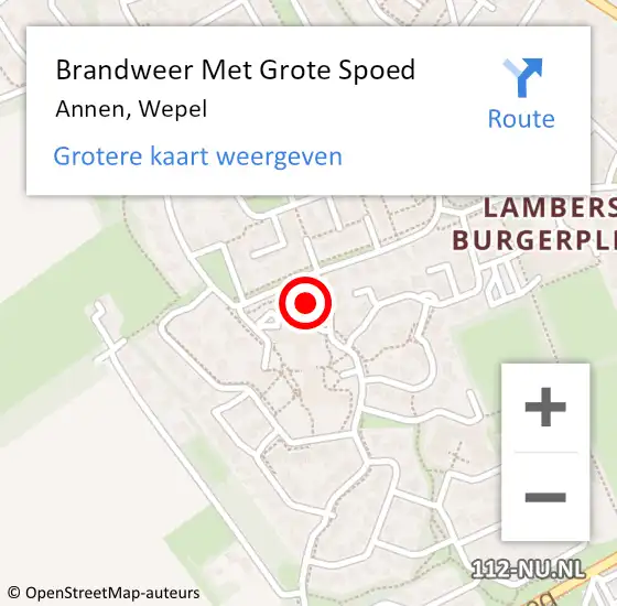 Locatie op kaart van de 112 melding: Brandweer Met Grote Spoed Naar Annen, Wepel op 24 augustus 2024 17:52