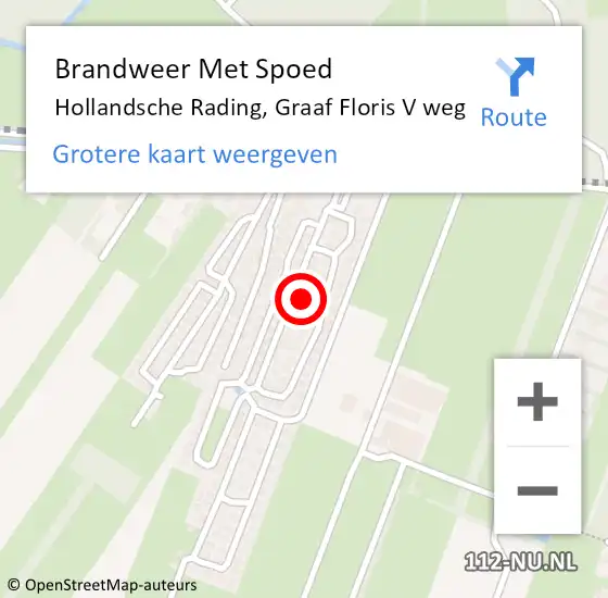 Locatie op kaart van de 112 melding: Brandweer Met Spoed Naar Hollandsche Rading, Graaf Floris V weg op 24 augustus 2024 17:58