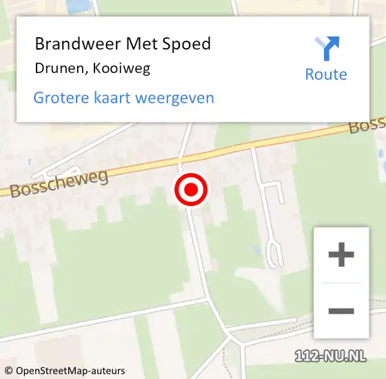 Locatie op kaart van de 112 melding: Brandweer Met Spoed Naar Drunen, Kooiweg op 24 augustus 2024 18:02