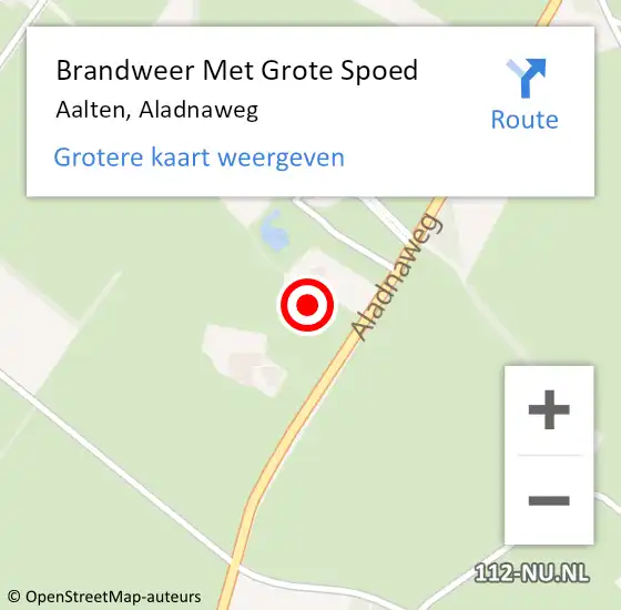 Locatie op kaart van de 112 melding: Brandweer Met Grote Spoed Naar Aalten, Aladnaweg op 24 augustus 2024 18:02