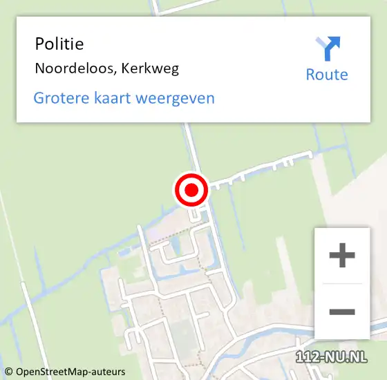 Locatie op kaart van de 112 melding: Politie Noordeloos, Kerkweg op 24 augustus 2024 18:09