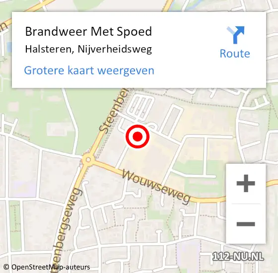 Locatie op kaart van de 112 melding: Brandweer Met Spoed Naar Halsteren, Nijverheidsweg op 24 augustus 2024 18:20