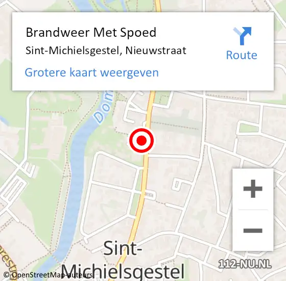 Locatie op kaart van de 112 melding: Brandweer Met Spoed Naar Sint-Michielsgestel, Nieuwstraat op 24 augustus 2024 18:22