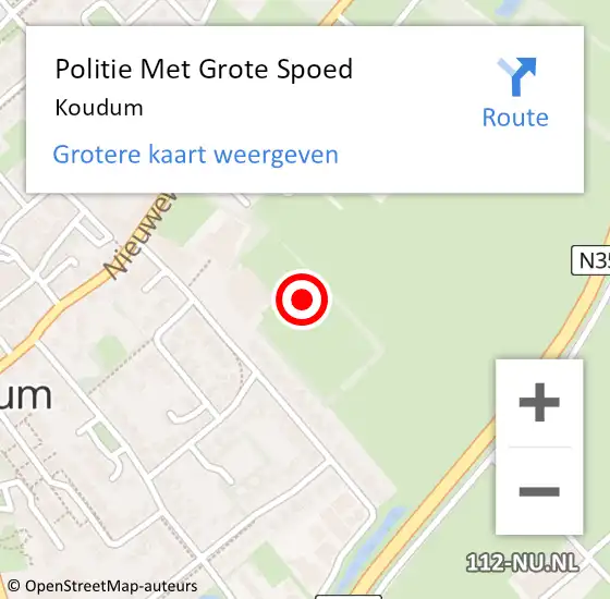 Locatie op kaart van de 112 melding: Politie Met Grote Spoed Naar Koudum op 24 augustus 2024 18:24