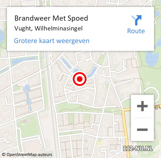 Locatie op kaart van de 112 melding: Brandweer Met Spoed Naar Vught, Wilhelminasingel op 24 augustus 2024 18:38