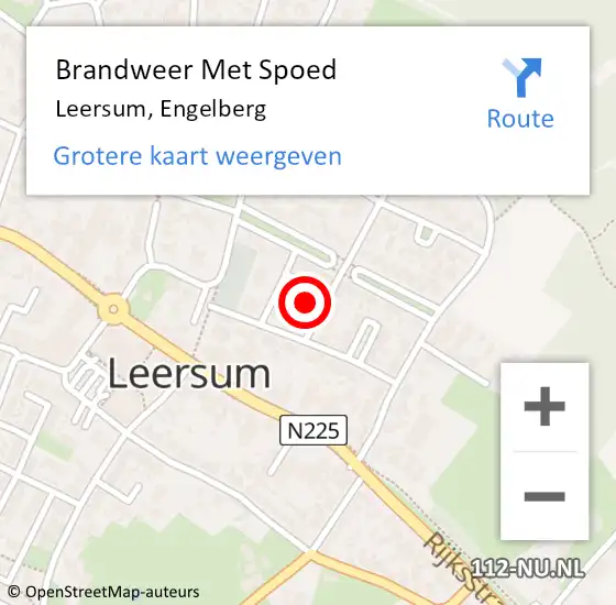 Locatie op kaart van de 112 melding: Brandweer Met Spoed Naar Leersum, Engelberg op 24 augustus 2024 18:38