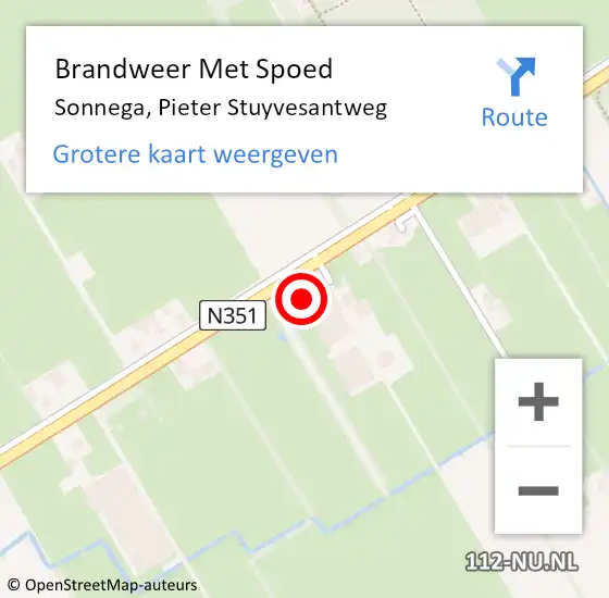 Locatie op kaart van de 112 melding: Brandweer Met Spoed Naar Sonnega, Pieter Stuyvesantweg op 24 augustus 2024 18:39