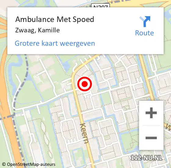 Locatie op kaart van de 112 melding: Ambulance Met Spoed Naar Zwaag, Kamille op 24 augustus 2024 18:39