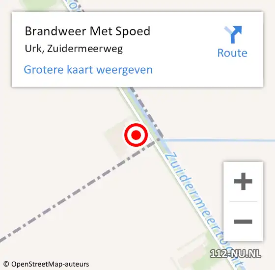 Locatie op kaart van de 112 melding: Brandweer Met Spoed Naar Urk, Zuidermeerweg op 24 augustus 2024 18:42