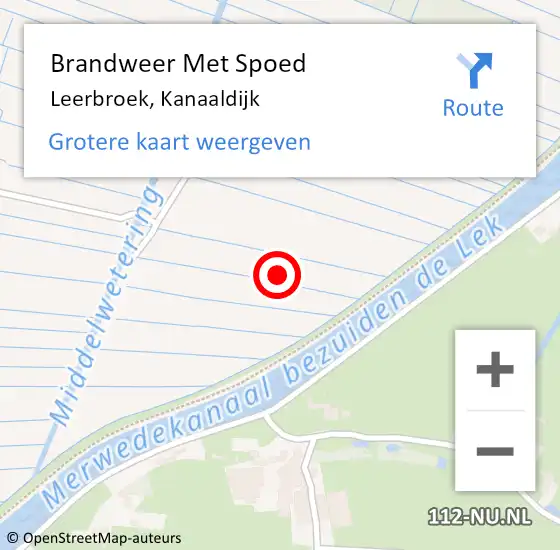 Locatie op kaart van de 112 melding: Brandweer Met Spoed Naar Leerbroek, Kanaaldijk op 24 augustus 2024 18:43