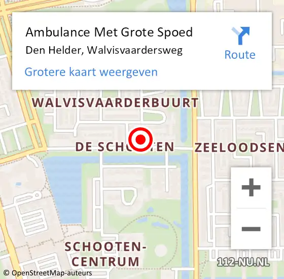 Locatie op kaart van de 112 melding: Ambulance Met Grote Spoed Naar Den Helder, Walvisvaardersweg op 24 augustus 2024 18:43