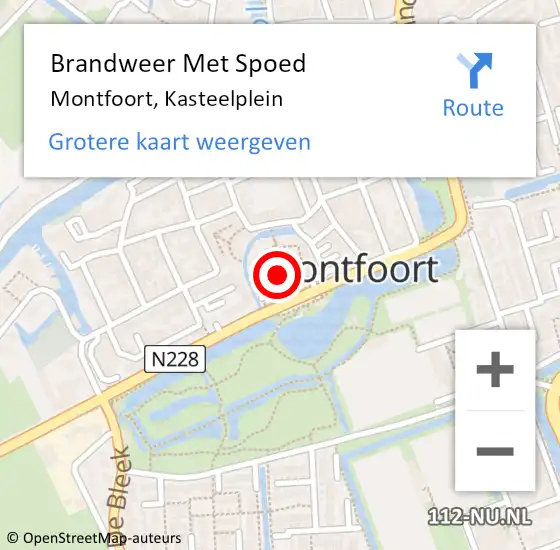 Locatie op kaart van de 112 melding: Brandweer Met Spoed Naar Montfoort, Kasteelplein op 24 augustus 2024 18:44