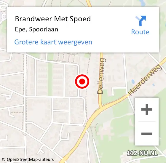 Locatie op kaart van de 112 melding: Brandweer Met Spoed Naar Epe, Spoorlaan op 24 augustus 2024 18:44