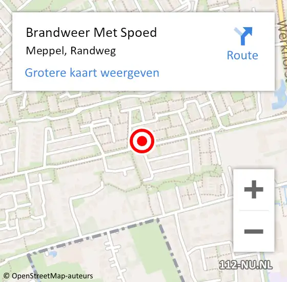 Locatie op kaart van de 112 melding: Brandweer Met Spoed Naar Meppel, Randweg op 24 augustus 2024 18:46