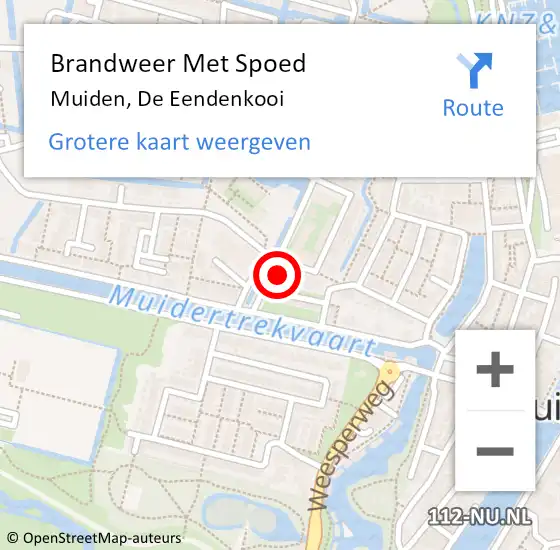 Locatie op kaart van de 112 melding: Brandweer Met Spoed Naar Muiden, De Eendenkooi op 24 augustus 2024 18:49