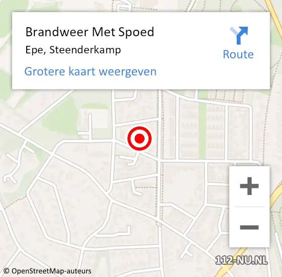 Locatie op kaart van de 112 melding: Brandweer Met Spoed Naar Epe, Steenderkamp op 24 augustus 2024 18:50